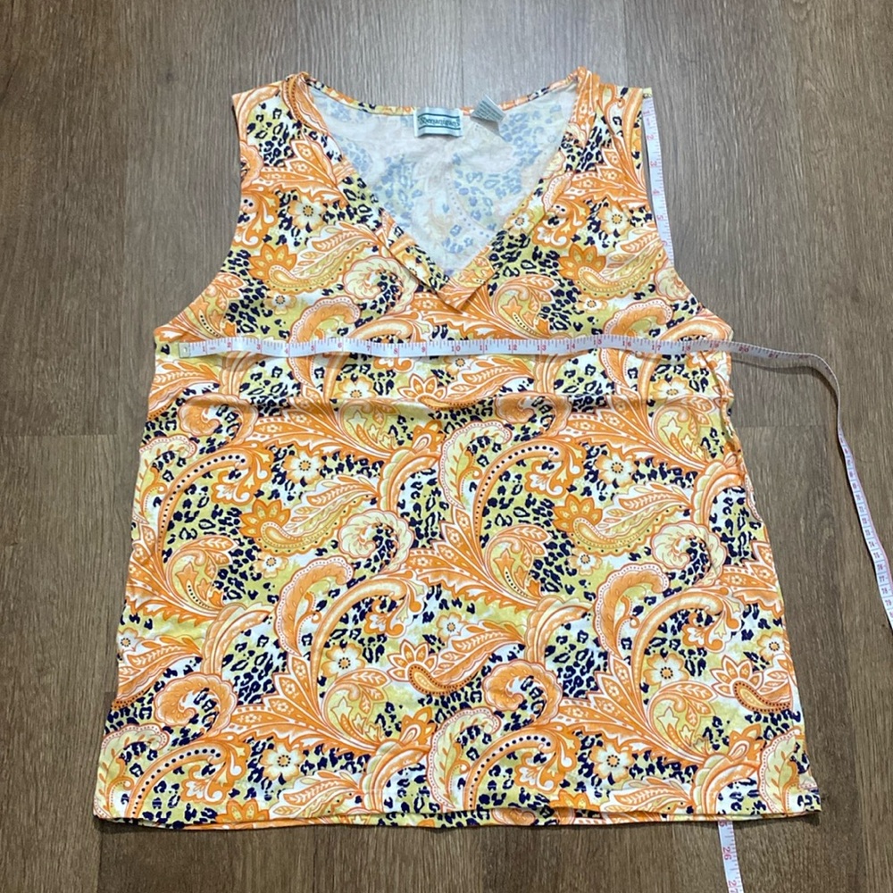 Shenanigans XL vneck tank top paisley and animal print vintage